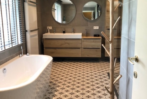 badkamervloer badkamer keramische tegel vinyl laminaat